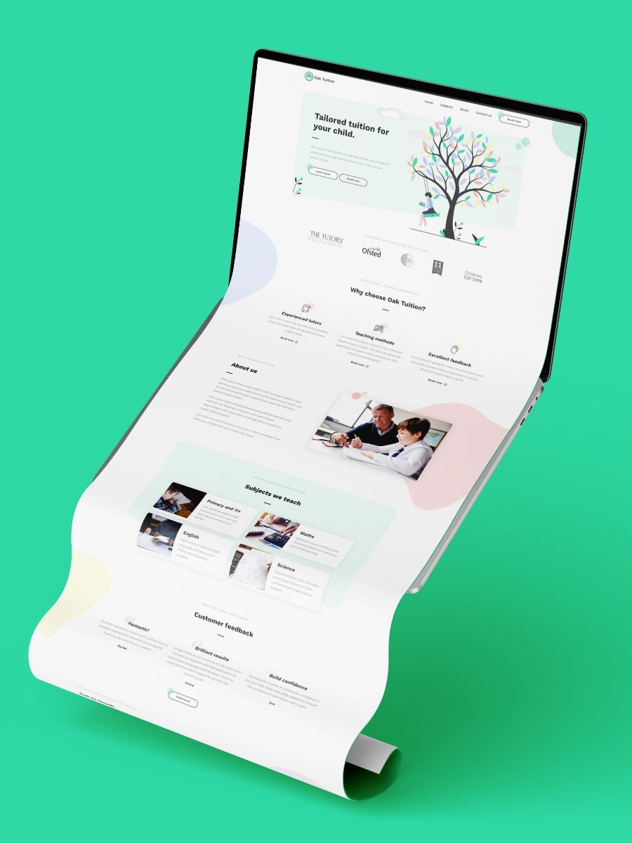 Driving more than 92% of traffic to Oak Tuition